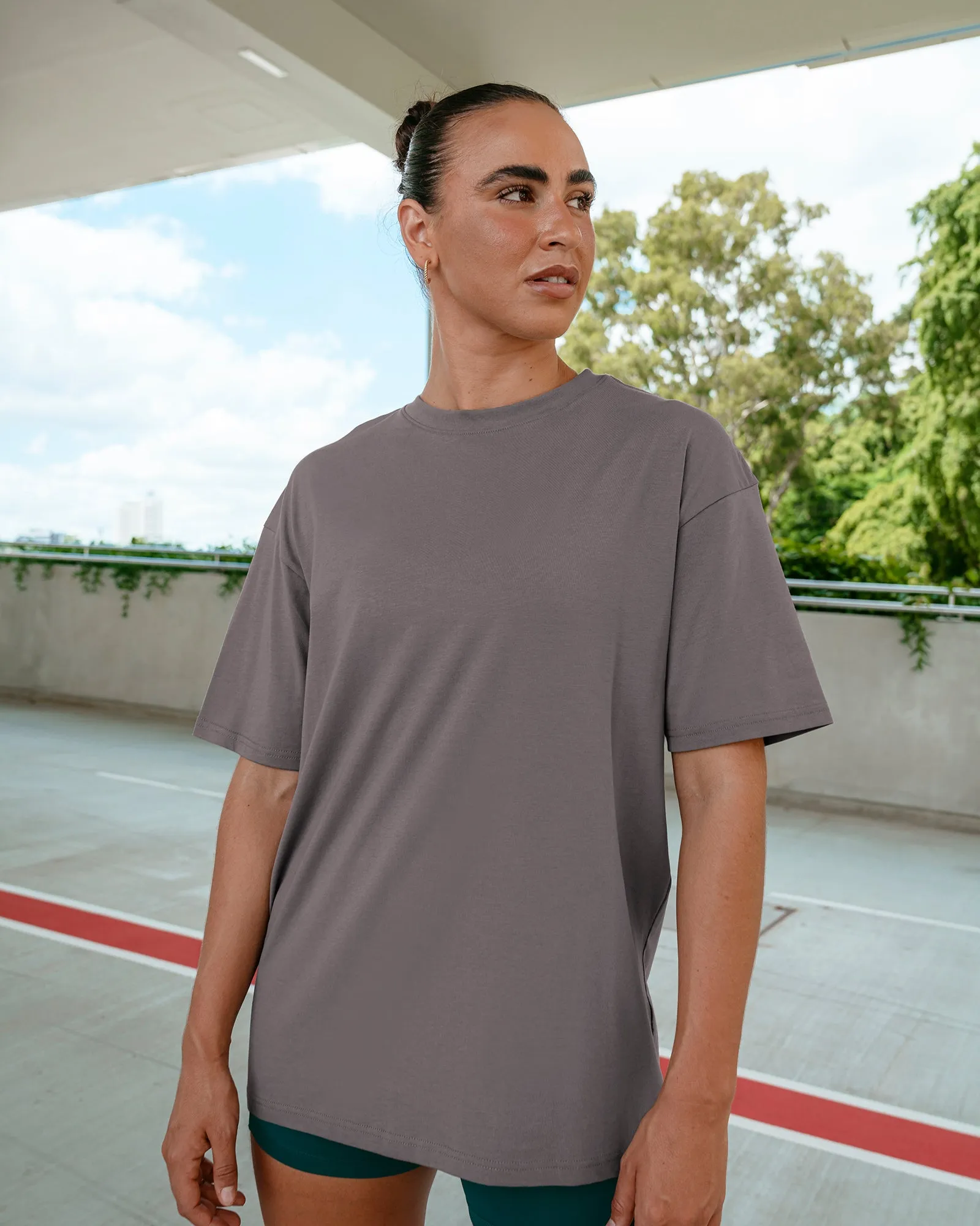Variation FLXCotton Oversized Tee - Storm Front-Pale Banana