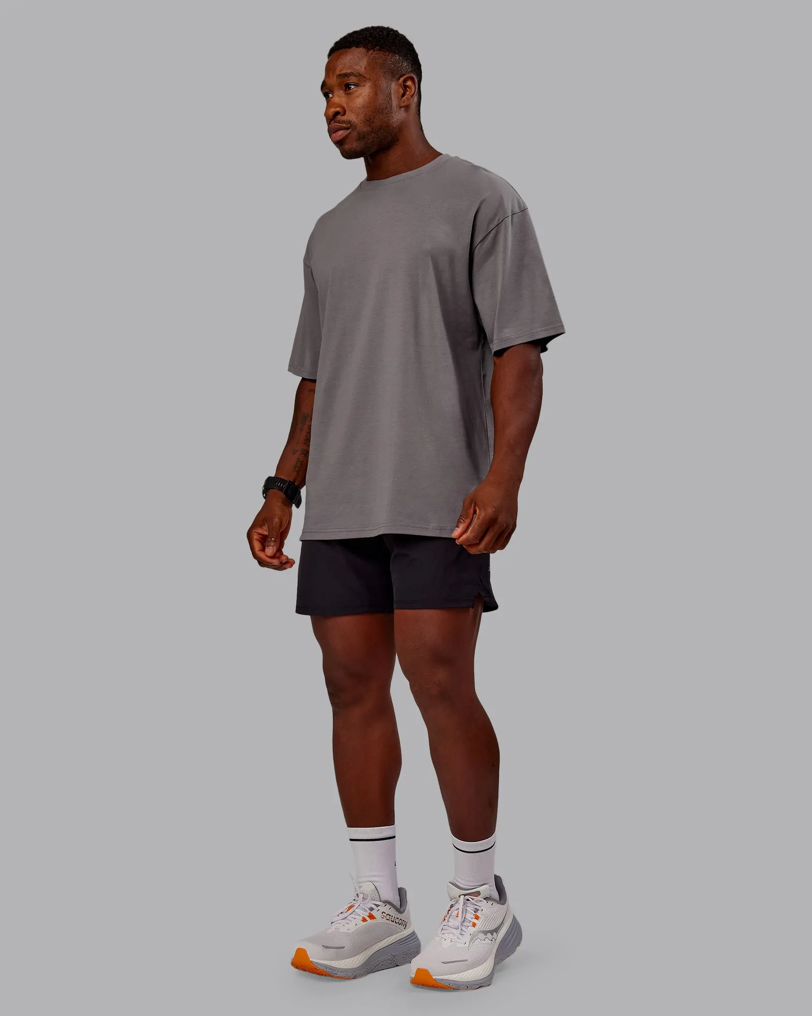 Variation FLXCotton Oversized Tee - Storm Front-Pale Banana