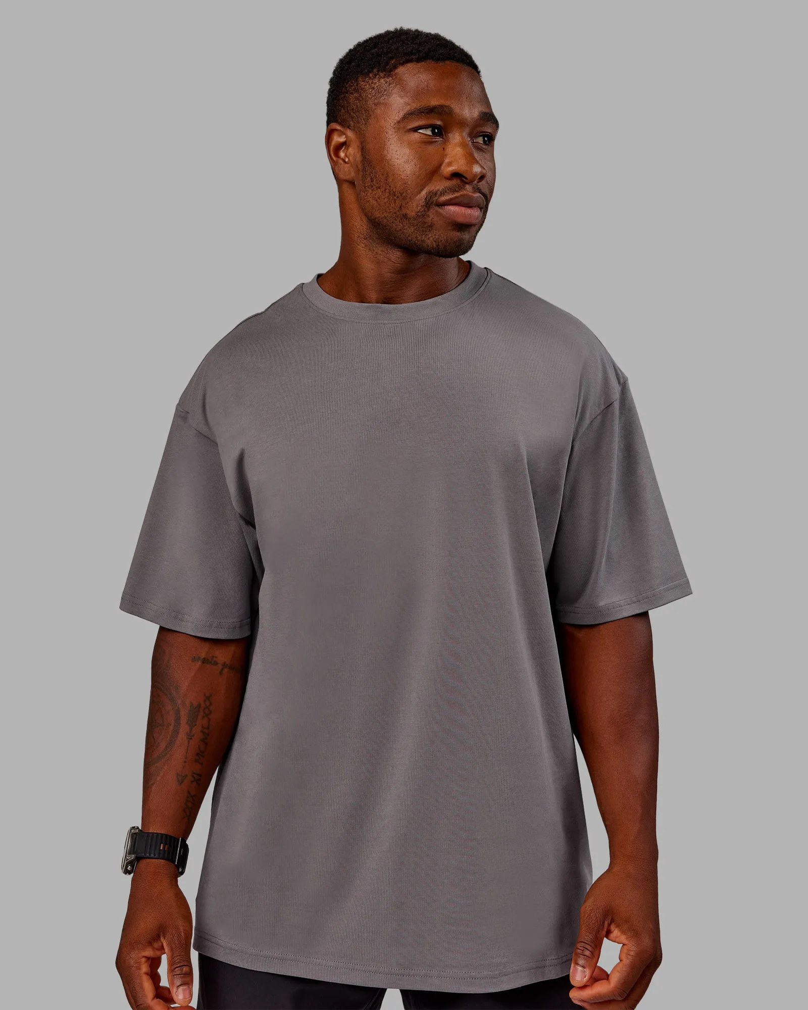 Variation FLXCotton Oversized Tee - Storm Front-Pale Banana