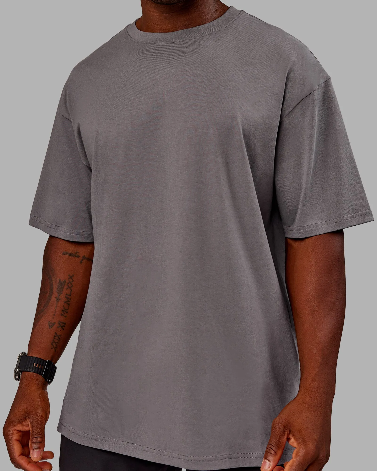Variation FLXCotton Oversized Tee - Storm Front-Pale Banana