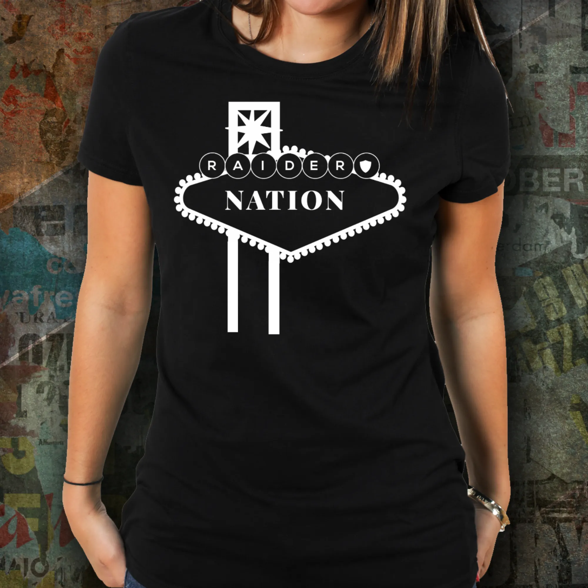 Vegas Raider Nation  Fun Fan Black T-shirt