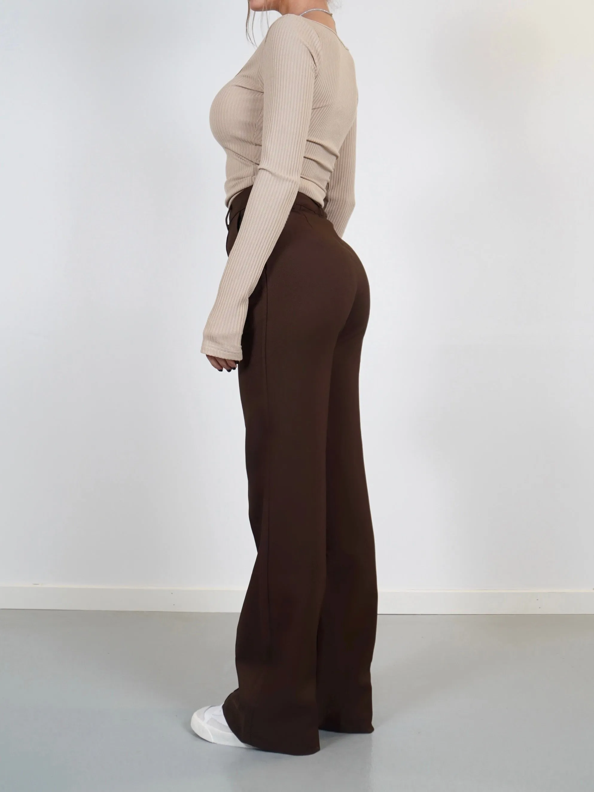 Vera Wide trousers - dark brown