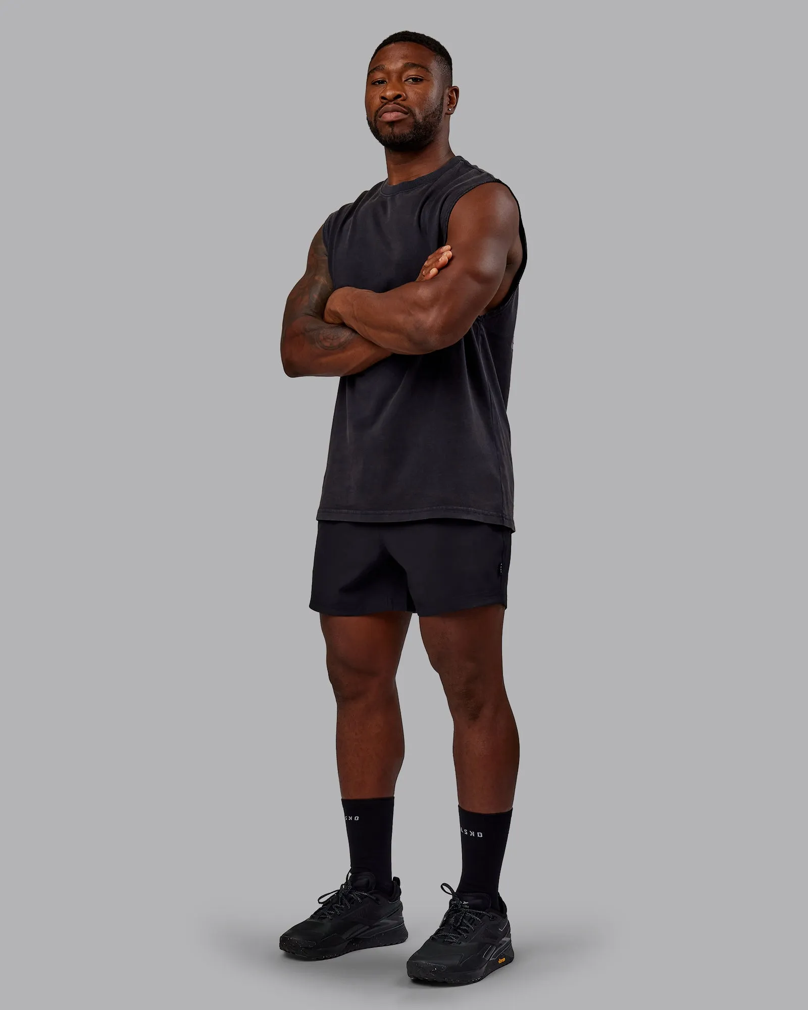 Washed Set The Standard Heavyweight Tank - Black-Greyish Purple