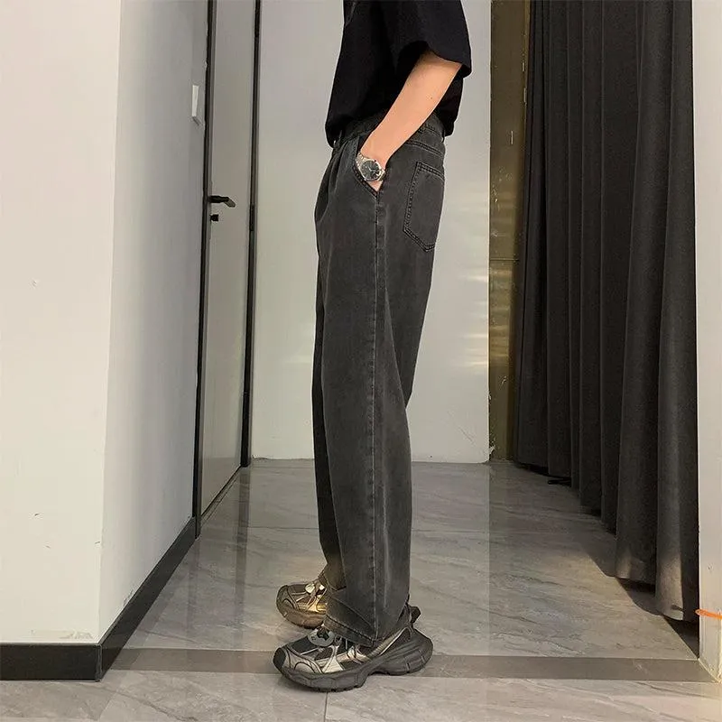 Washed Summer Thin Straight-leg Jeans