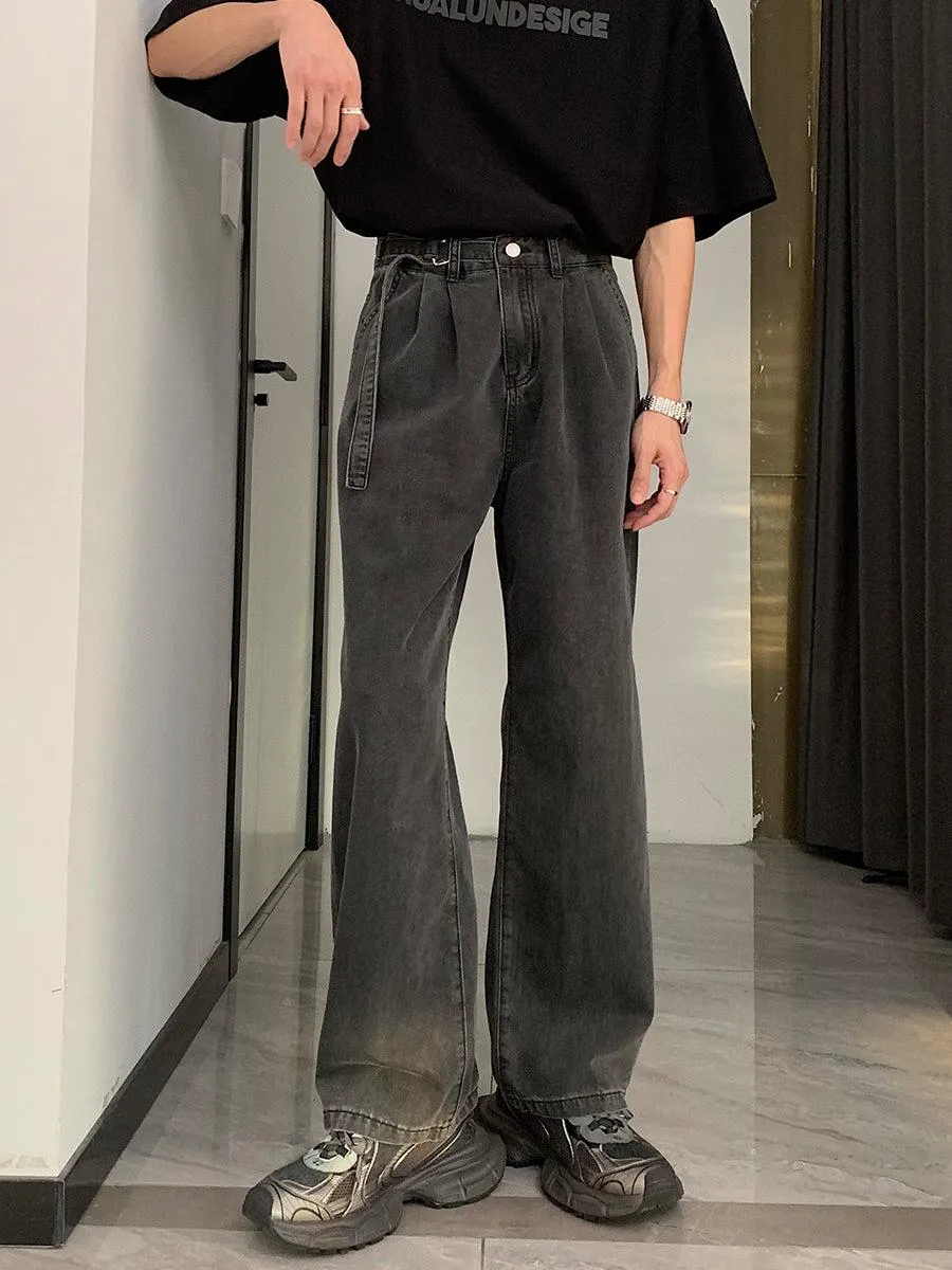 Washed Summer Thin Straight-leg Jeans