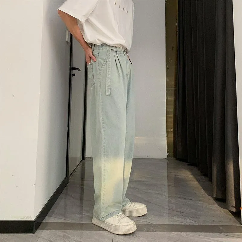 Washed Summer Thin Straight-leg Jeans