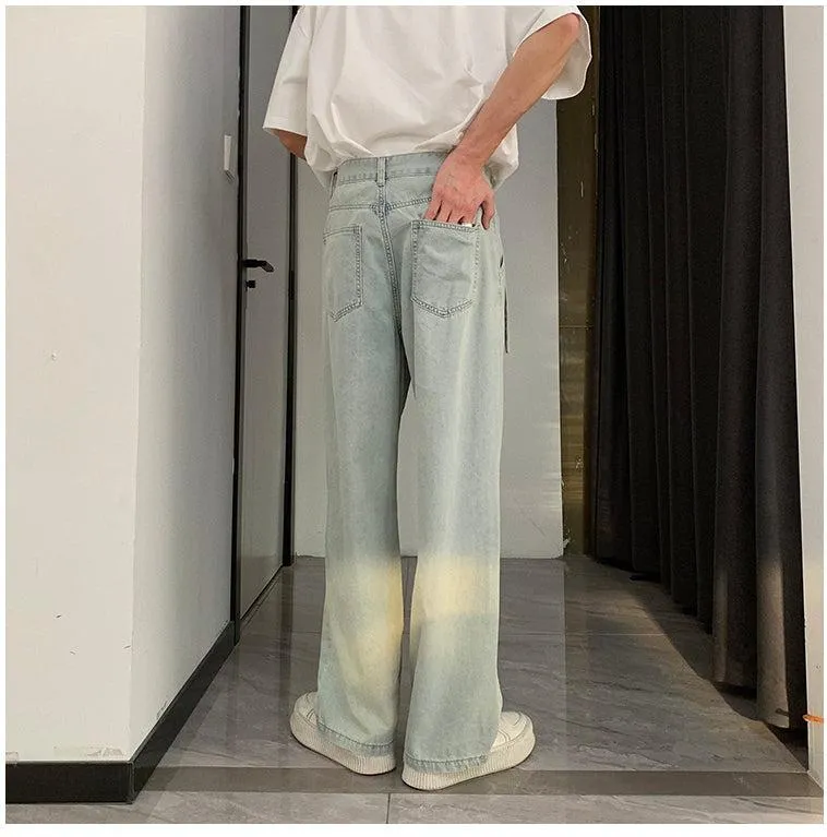 Washed Summer Thin Straight-leg Jeans