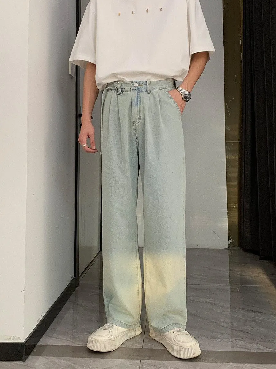 Washed Summer Thin Straight-leg Jeans