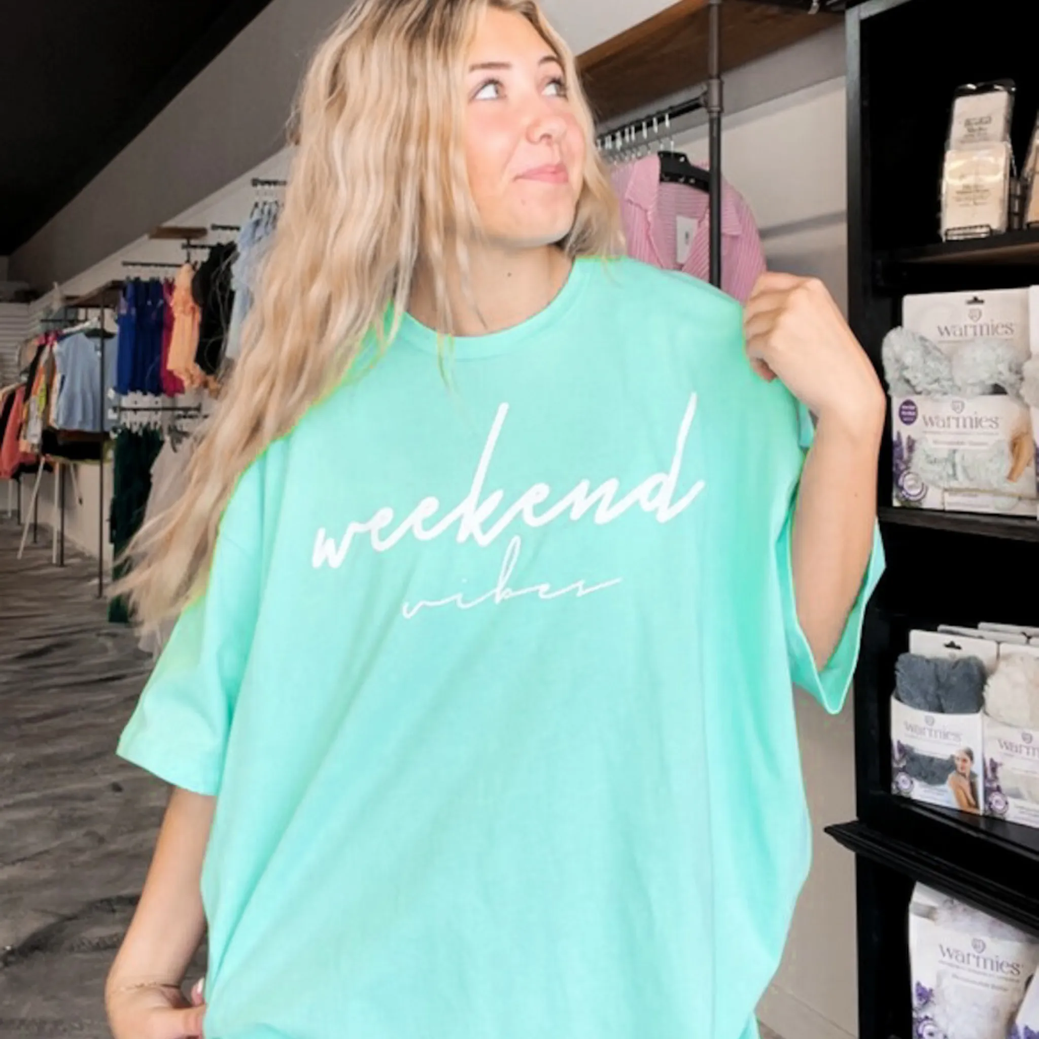 Weekend Vibes Over Sized Tee Shirt