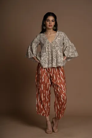 Whisper Pleats Pants in Gentle Smoke Pattern
