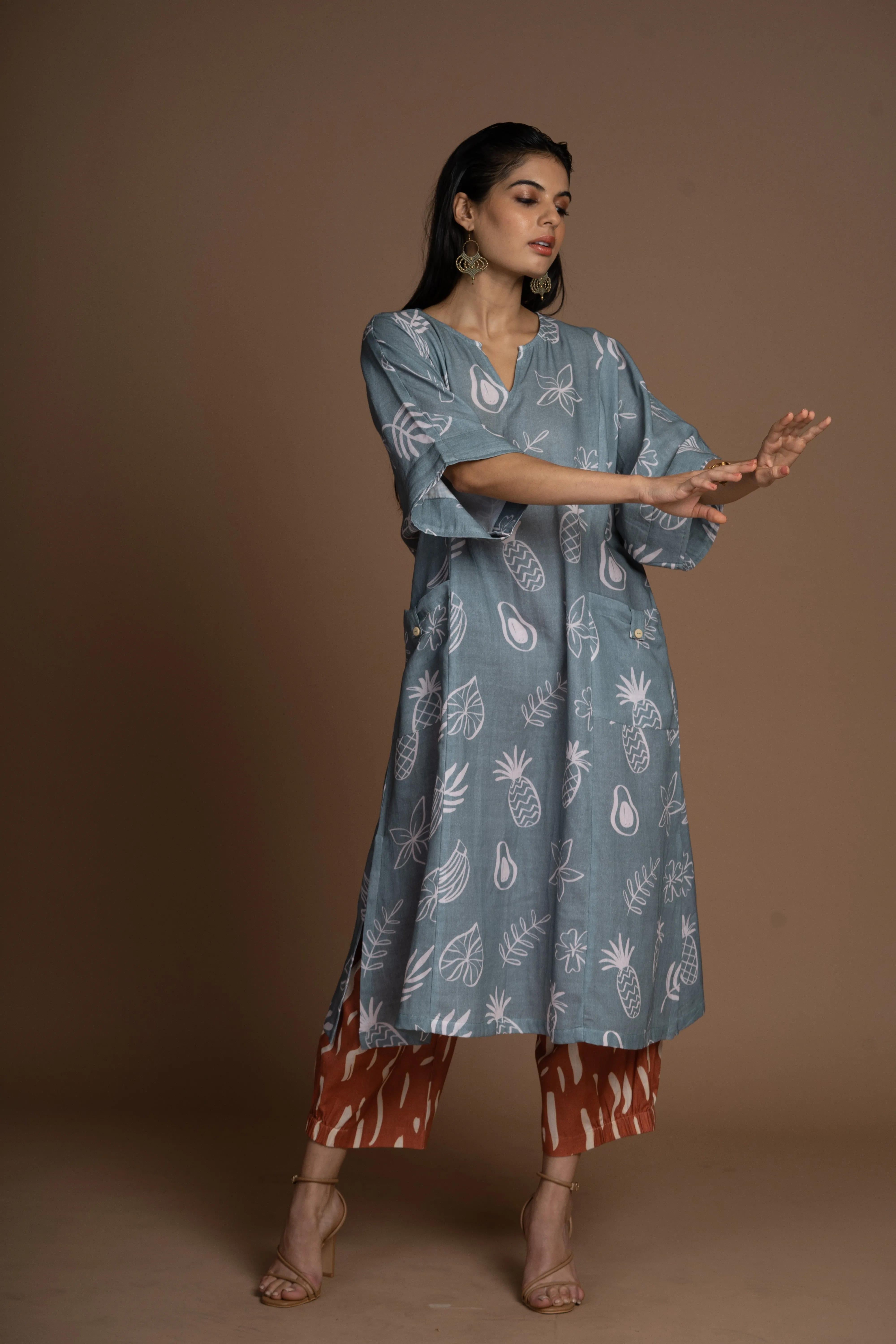 Whisper Pleats Pants in Gentle Smoke Pattern