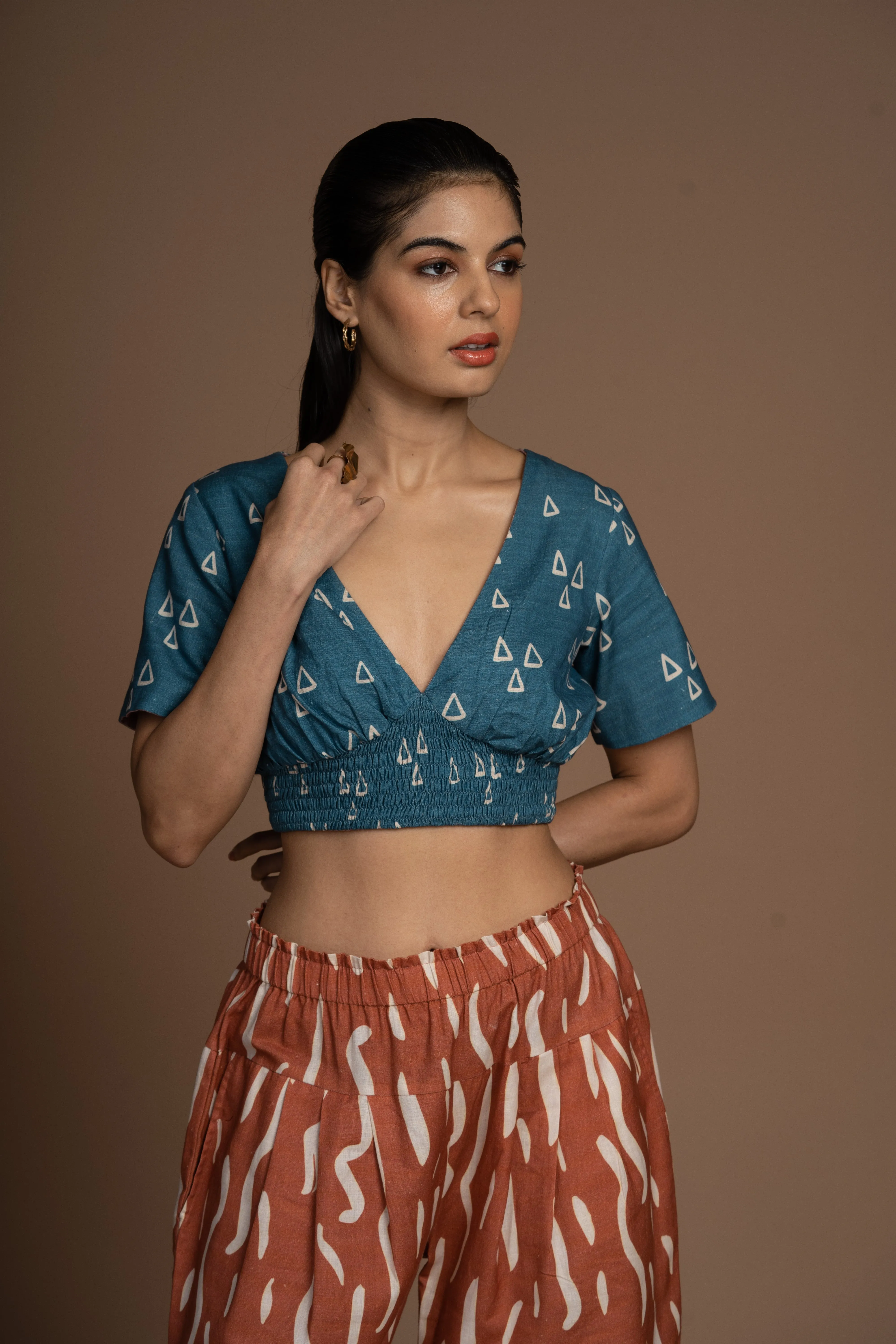 Whisper Pleats Pants in Gentle Smoke Pattern