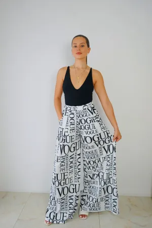 White Print Pant