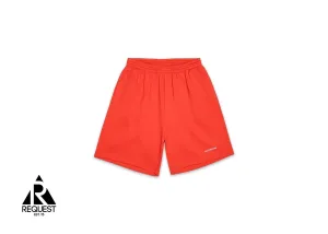 Wide-Leg Logo-Embroidered Cotton Shorts "Red/White"