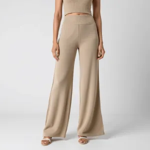 Wide Leg Pants – Ribbed Knit Fabric – Lounge to Street Style