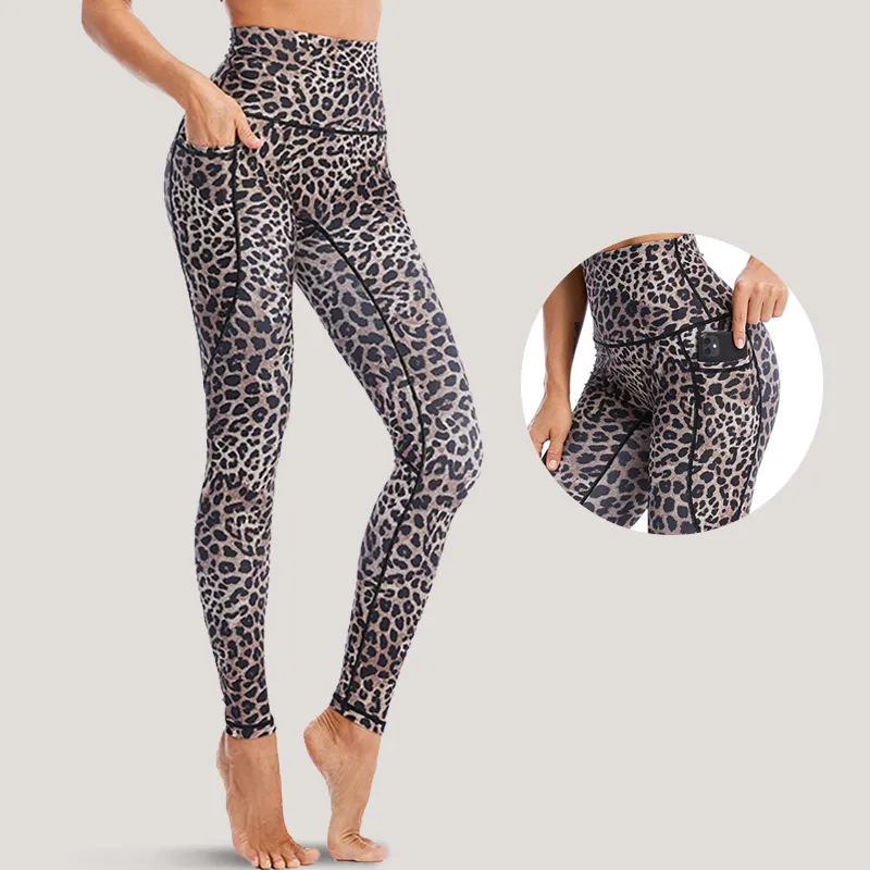 WildPace High-Rise Leopard Print Pocket Leggings