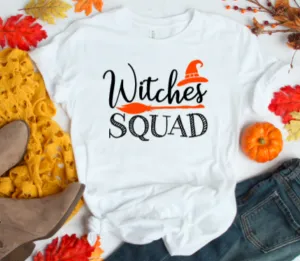 Witches Squad Halloween, Unisex, White Short Sleeve T-shirt