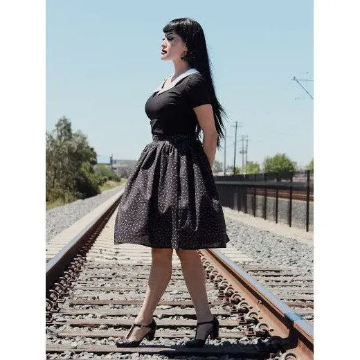 Witch's Brew Bats Pleated Circle Skirt by Hemet