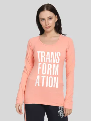 Women Light Pink Typography Printed Tops & T-Shirts - YOLO TOP-RG