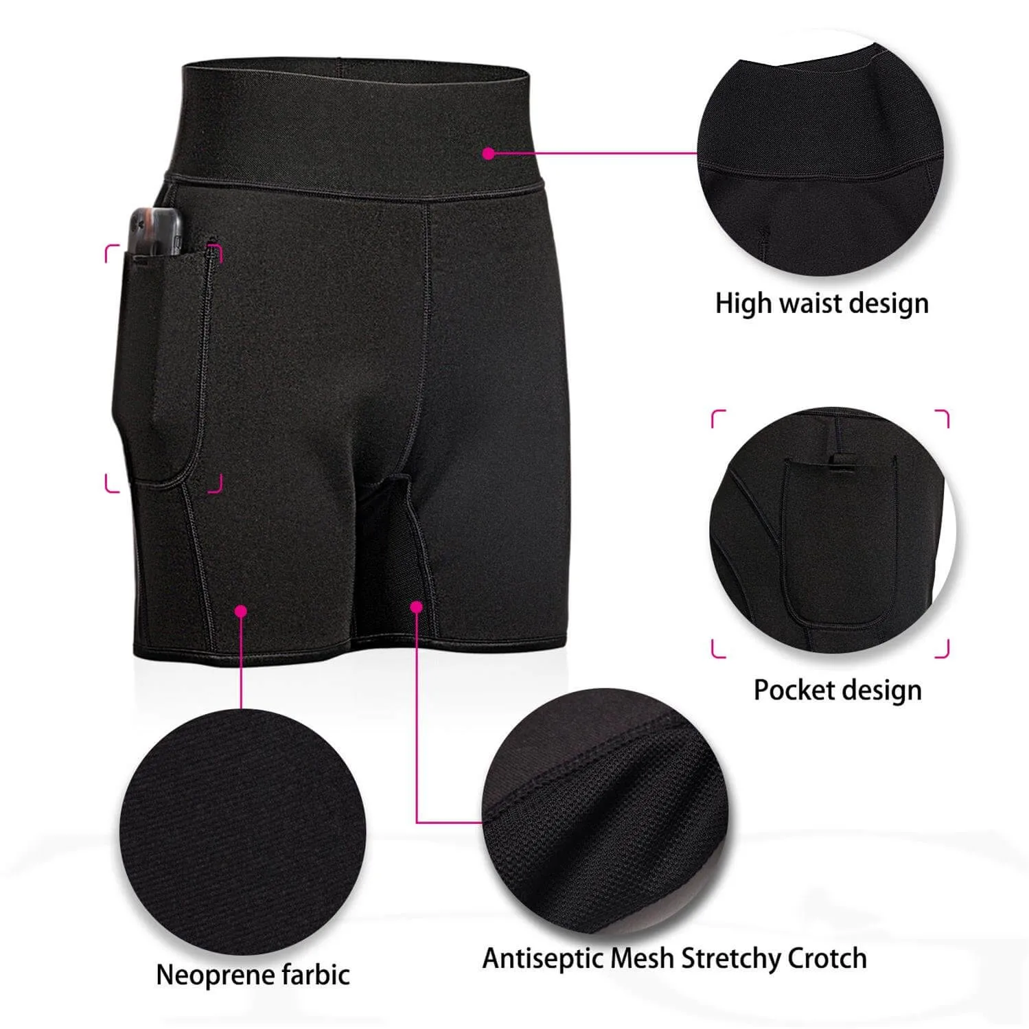 Women Neoprene Sauna Sweat Pants with Side Pocket