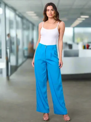 womens button closure high waist wide leg pants