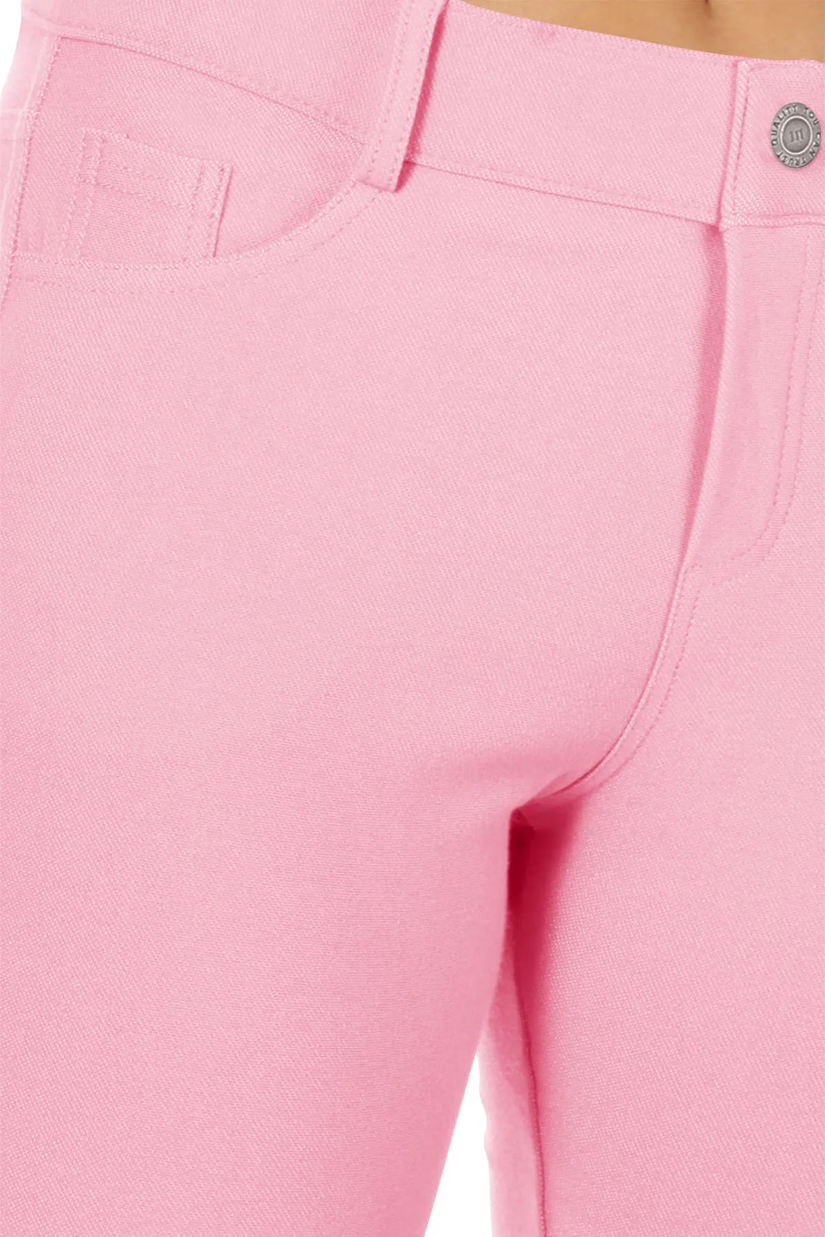 Women's Casual Stretch Comfy Pockets Solid Bermuda Shorts Pants
