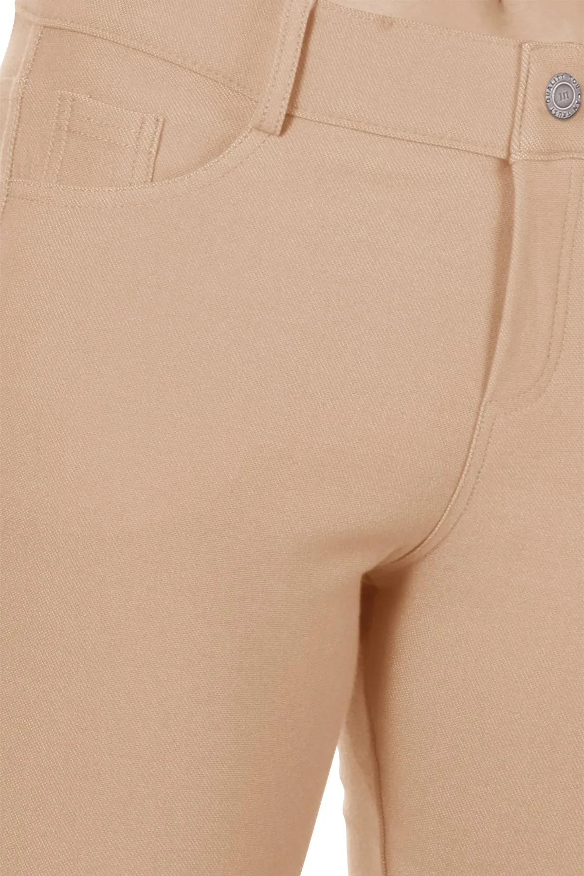 Women's Casual Stretch Comfy Pockets Solid Bermuda Shorts Pants