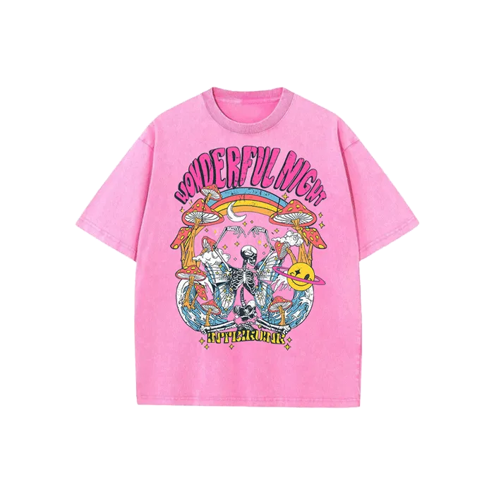 “Wonderful night skeleton” TEE-D555 | Inspanda