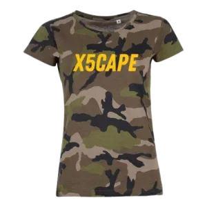 X5CAPE Womens Green Camo Tee
