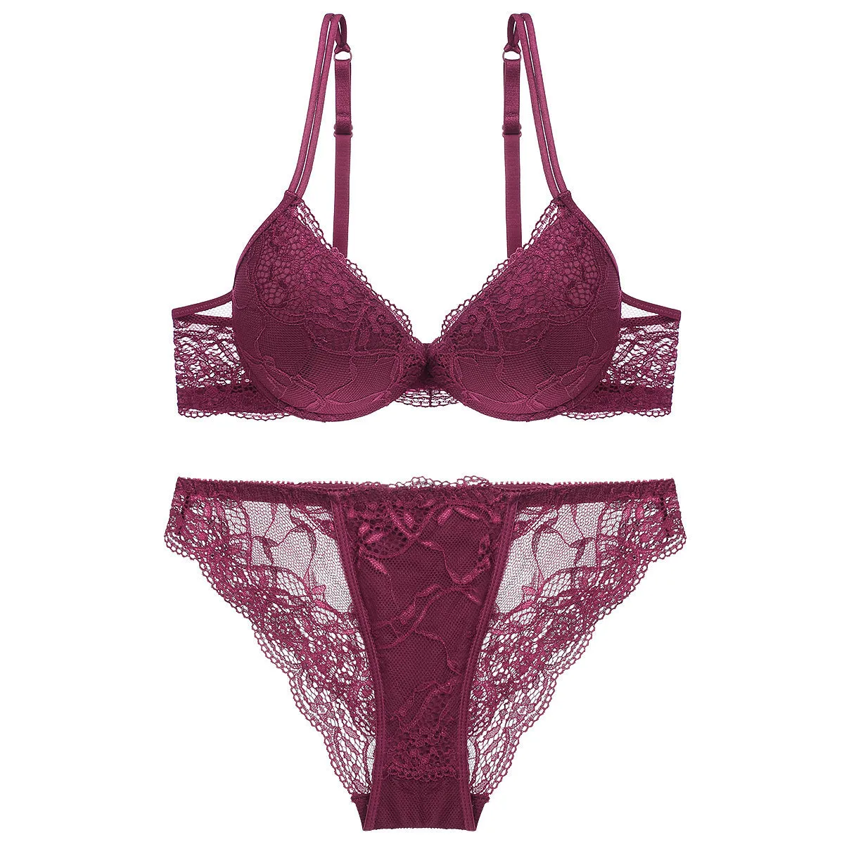 Young Women's Lace Push Up Bra Set