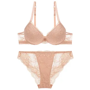 Young Women's Lace Push Up Bra Set