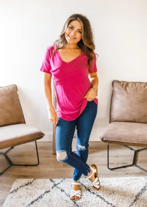 Z Supply Pocket Tee - Magenta
