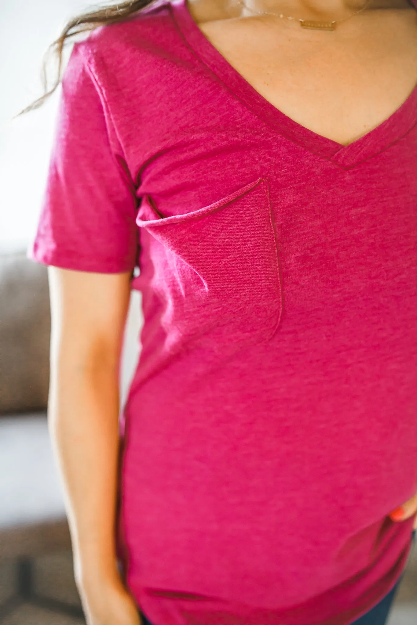 Z Supply Pocket Tee - Magenta
