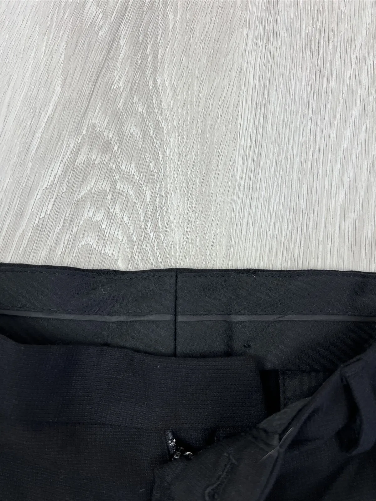 Zara Mens Black Woven Dress Pants Size 36 (New, missing button)