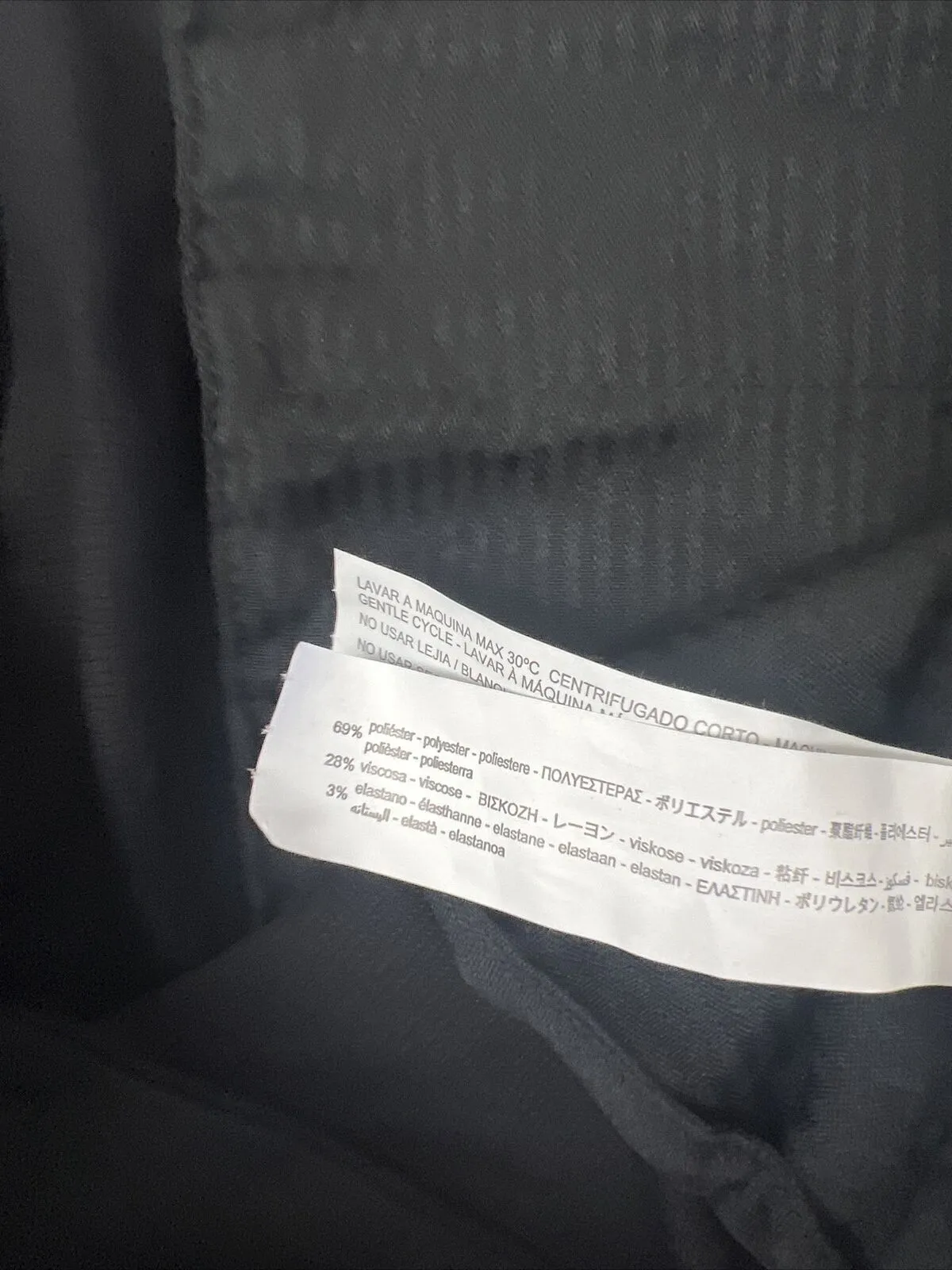 Zara Mens Black Woven Dress Pants Size 36 (New, missing button)